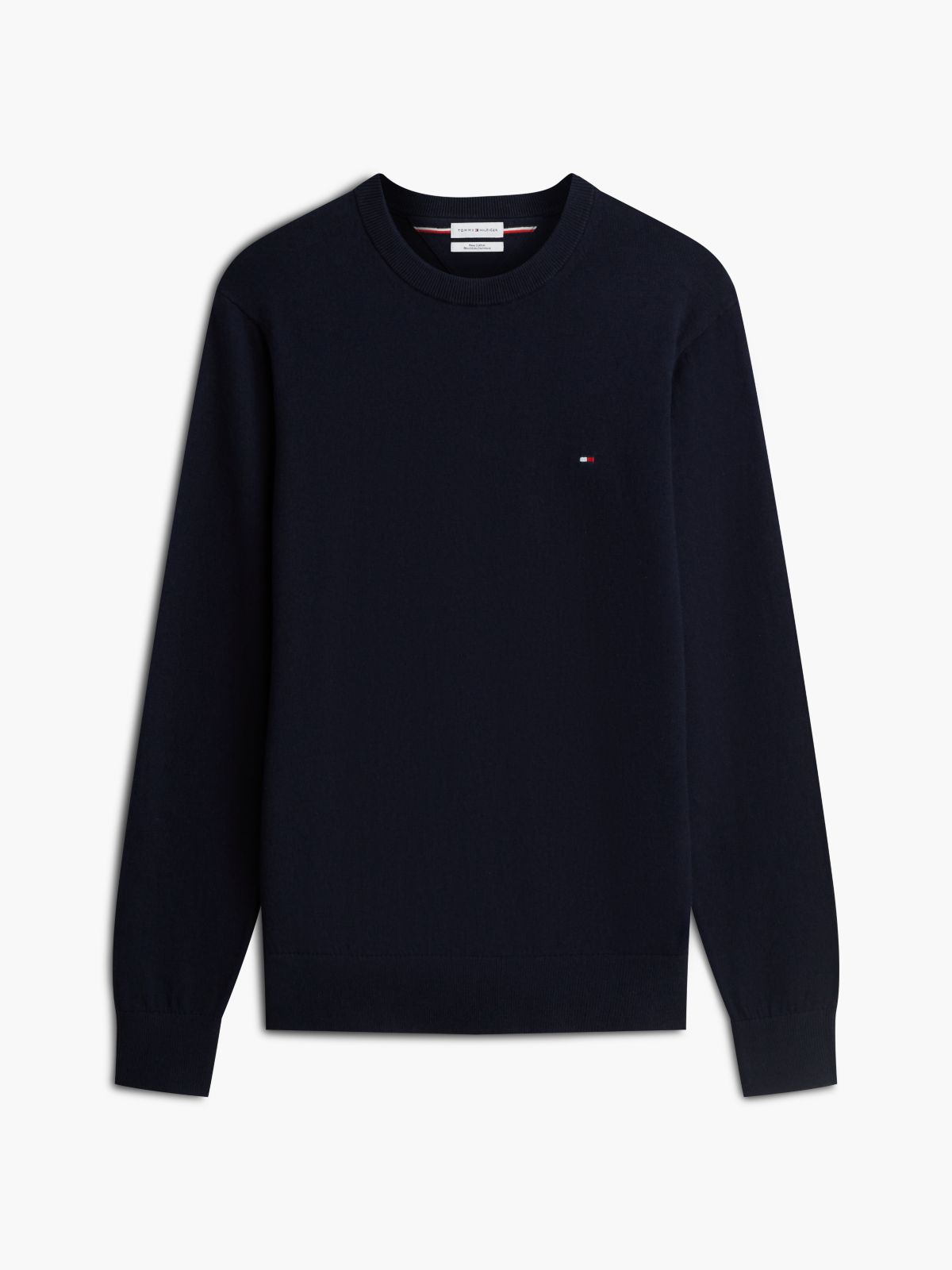Crew Neck Jumper With Cashmere — Blue