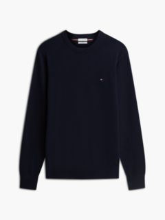 Crew Neck Jumper With Cashmere — Blue 5