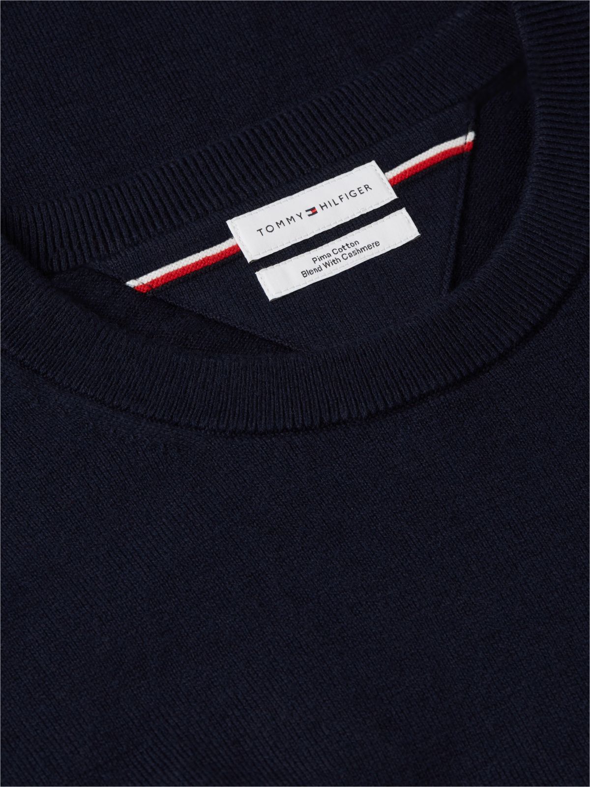 Crew Neck Jumper With Cashmere — Blue