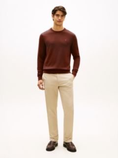 Crew Neck Jumper With Cashmere — Burgundy 3