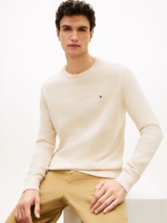 Crew Neck Jumper With Cashmere — Beige 2