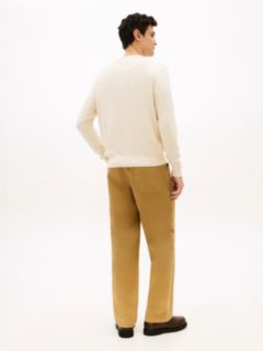 Crew Neck Jumper With Cashmere — Beige 4