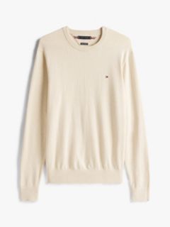 Crew Neck Jumper With Cashmere — Beige 5