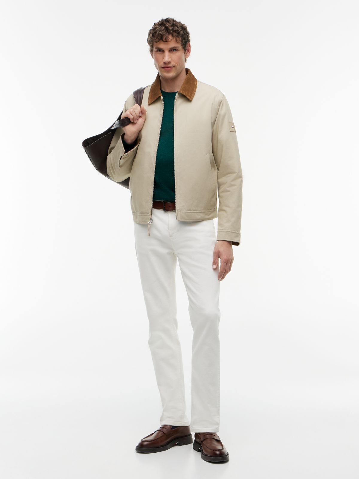 Crew Neck Jumper With Cashmere — Green