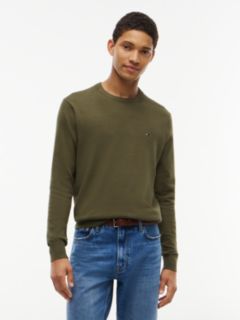 Crew Neck Jumper With Cashmere — Green 1