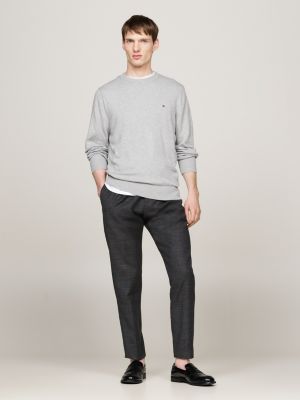 Crew Neck Jumper with Cashmere Grey Tommy Hilfiger