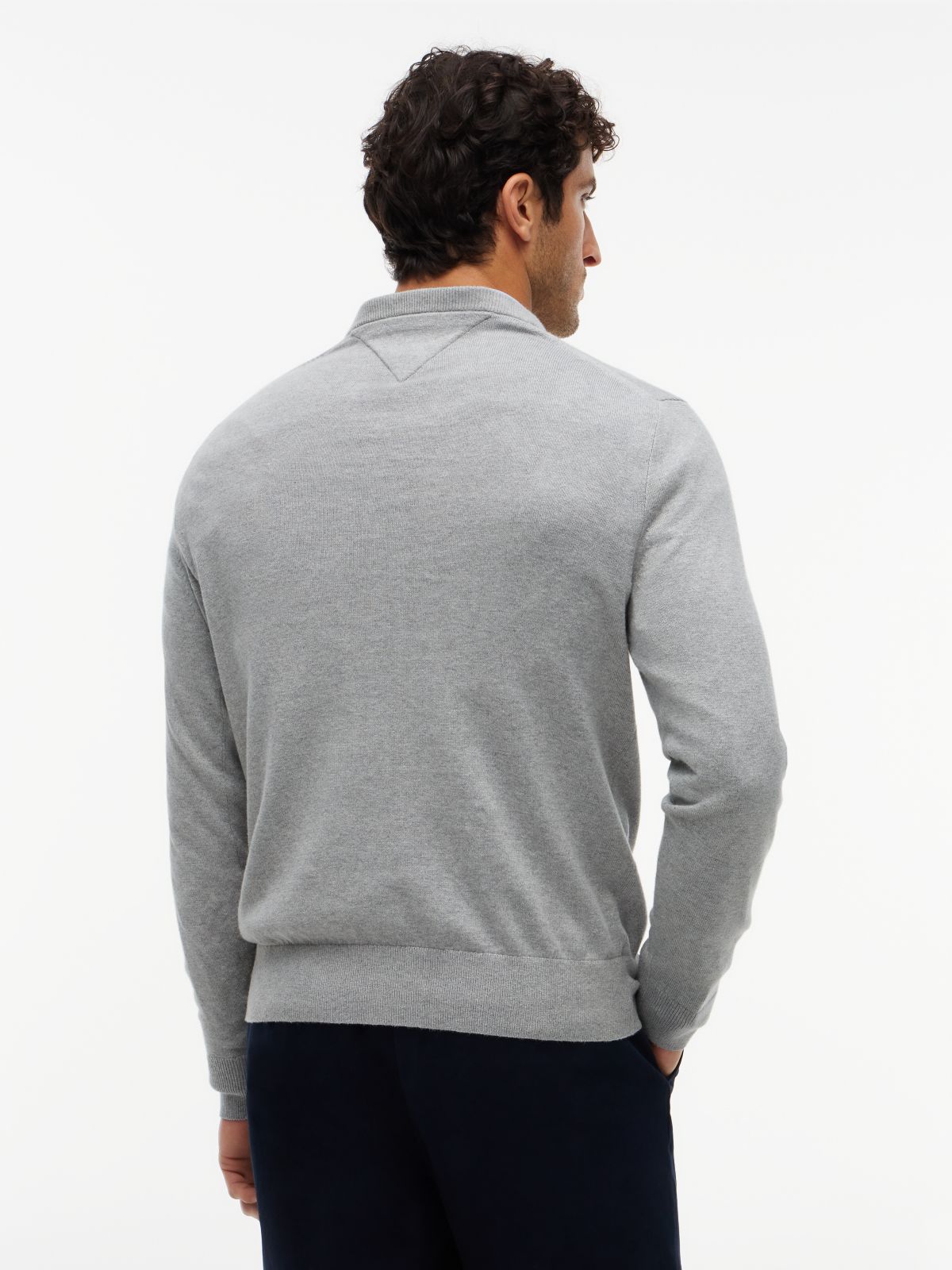 Crew Neck Jumper With Cashmere — Grey