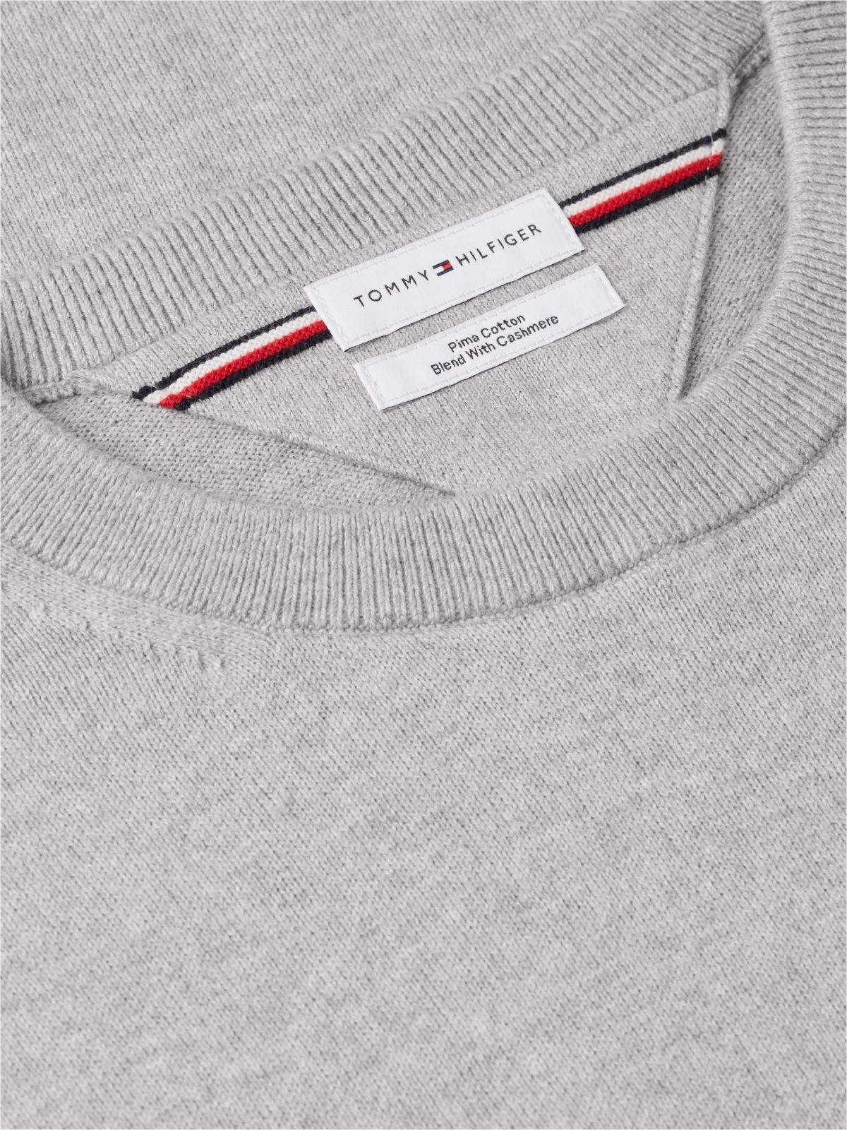 Crew Neck Jumper With Cashmere — Grey