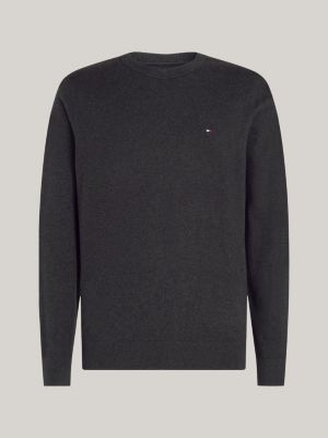 pullover con cashmere e bandierina nero da uomini tommy hilfiger