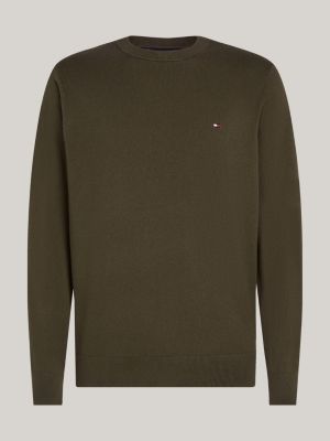 pullover con cashmere e bandierina verde da uomini tommy hilfiger