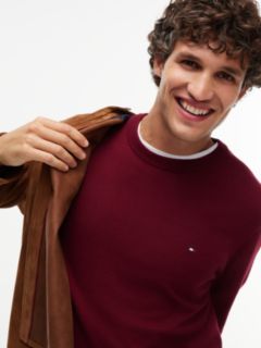 Crew Neck Jumper With Cashmere — Purple 3