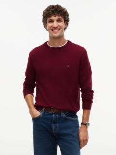 Crew Neck Jumper With Cashmere — Purple 1