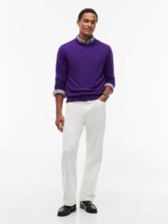 Crew Neck Jumper With Cashmere — Purple 2