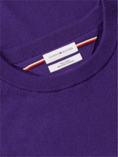 Crew Neck Jumper With Cashmere — Purple 6