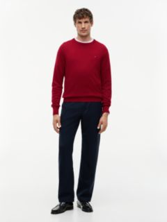 Crew Neck Jumper With Cashmere — Red 2