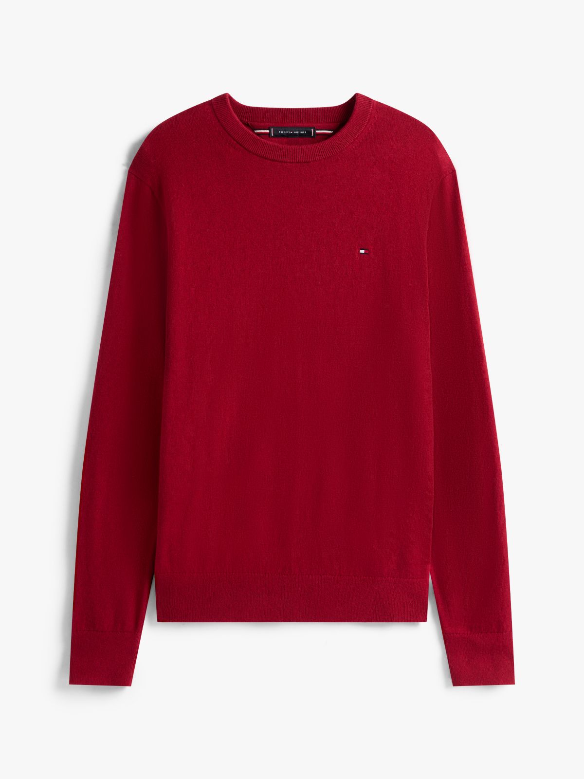 Crew Neck Jumper With Cashmere — Red