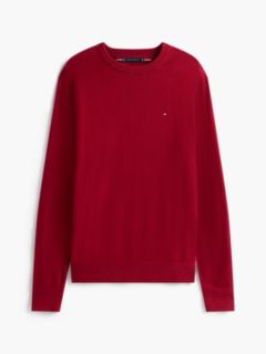 Crew Neck Jumper With Cashmere — Red 6