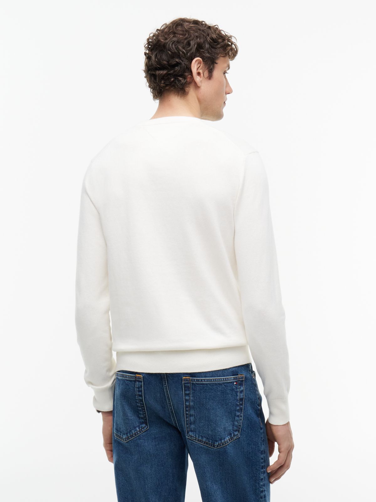 Crew Neck Jumper With Cashmere — Yellow
