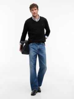 V-Neck Jumper With Cashmere — Black 2
