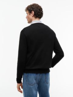 V-Neck Jumper With Cashmere — Black 4