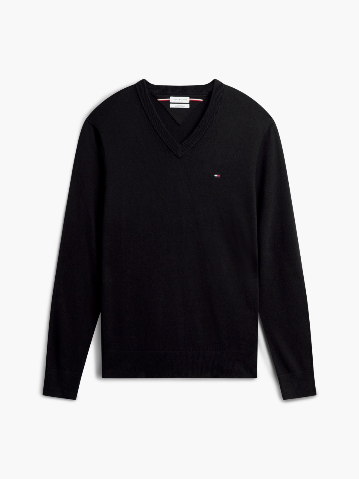 V-Neck Jumper With Cashmere — Black