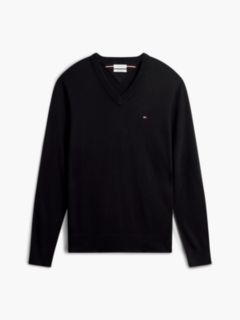 V-Neck Jumper With Cashmere — Black 5