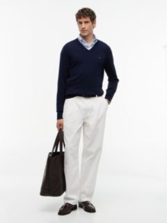 V-Neck Jumper With Cashmere — Blue 2