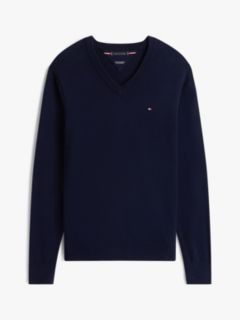 V-Neck Jumper With Cashmere — Blue 7