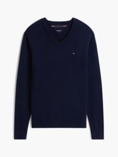 V-Neck Jumper With Cashmere — Blue 8