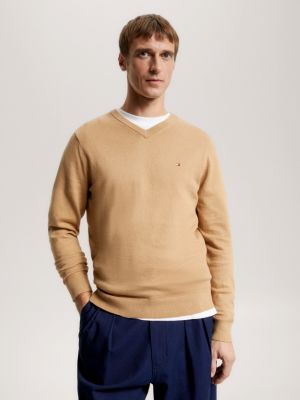 Tommy hilfiger v neck jumper deals mens