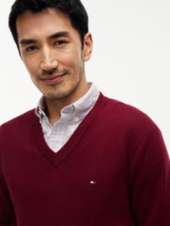 V-Neck Jumper With Cashmere — Purple 3