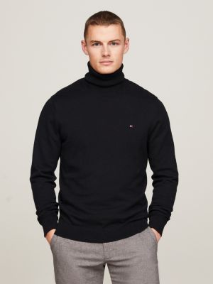 Pull col roulé Tommy Hilfiger en coton mélangé noir