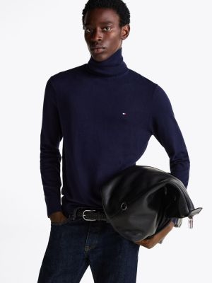 Blue turtle neck jumper best sale