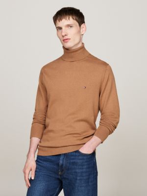 dolcevita con cashmere brown da uomini tommy hilfiger