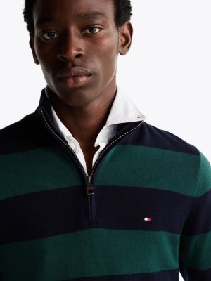 green half-zip mock jumper with cashmere for men tommy hilfiger