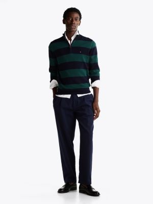 green half-zip mock jumper with cashmere for men tommy hilfiger