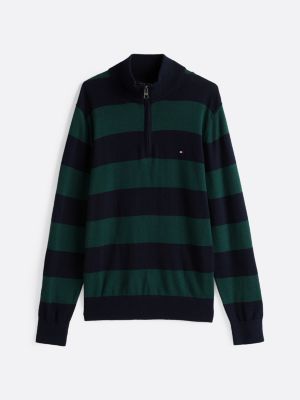 green half-zip mock jumper with cashmere for men tommy hilfiger