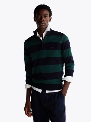 green half-zip mock jumper with cashmere for men tommy hilfiger