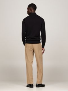Mock Neck Quarter-Zip Jumper With Cashmere — Black 6