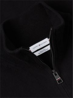 Mock Neck Quarter-Zip Jumper With Cashmere — Black 9