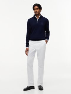 Mock Neck Quarter-Zip Jumper With Cashmere — Blue 2