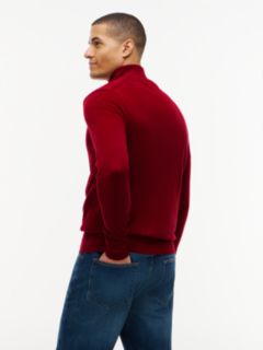 Mock Neck Quarter-Zip Jumper With Cashmere — Red 4