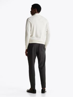 white half-zip mock jumper with cashmere for men tommy hilfiger