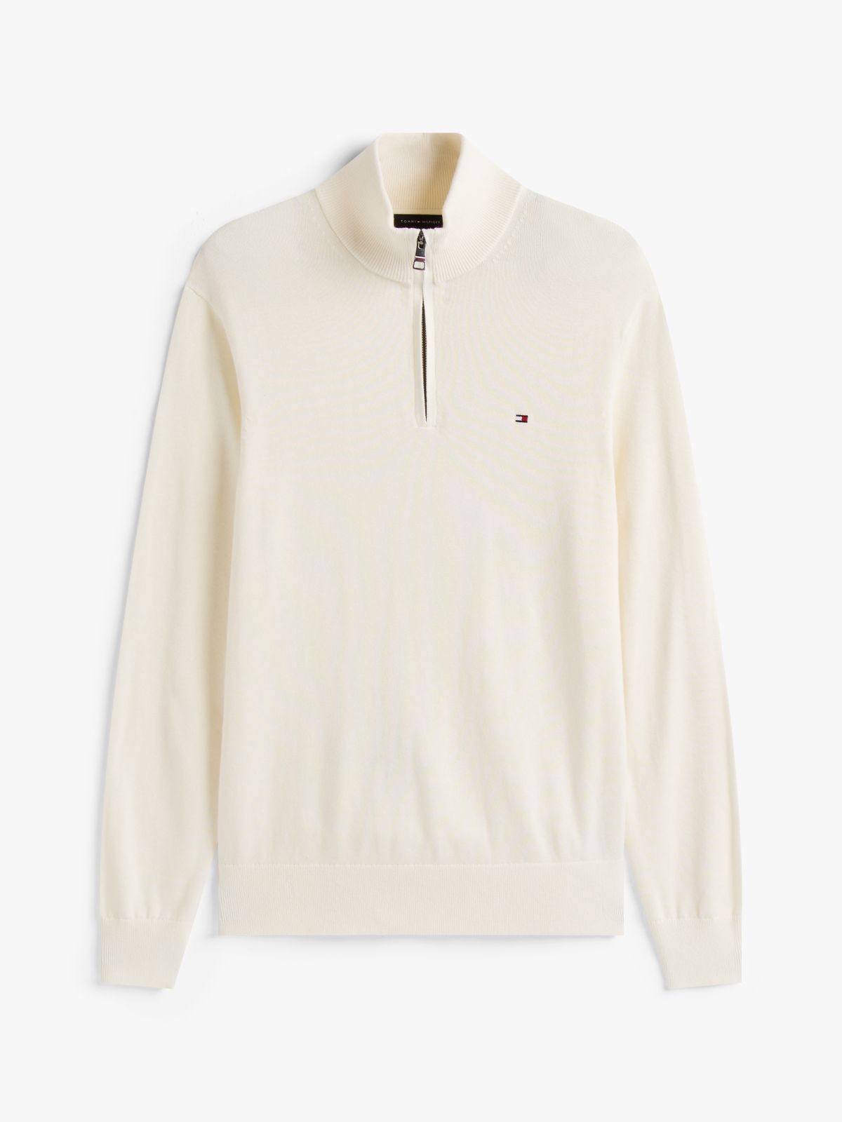 Mock Neck Quarter-Zip Jumper With Cashmere — Yellow