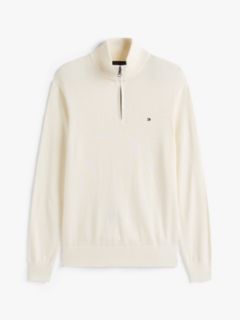 Mock Neck Quarter-Zip Jumper With Cashmere — Yellow 5