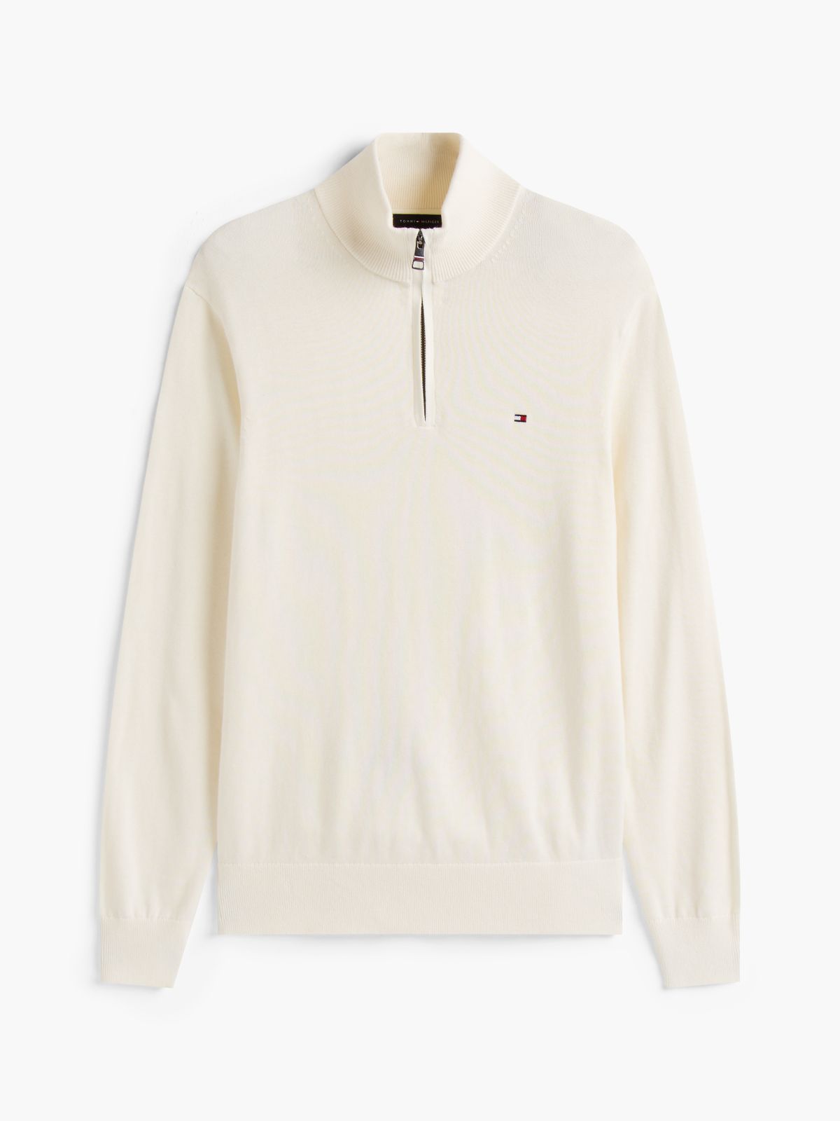 Mock Neck Quarter-Zip Jumper With Cashmere — Yellow