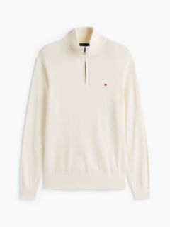 Mock Neck Quarter-Zip Jumper With Cashmere — Yellow 6