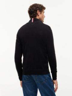 Zip-Thru Jumper With Cashmere — Black 5