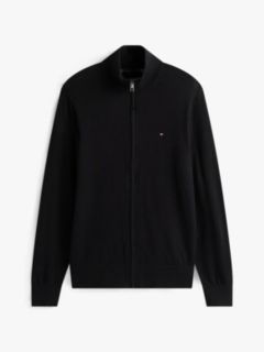 Zip-Thru Jumper With Cashmere — Black 7