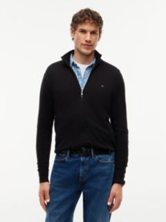 Zip-Thru Jumper With Cashmere — Black 1